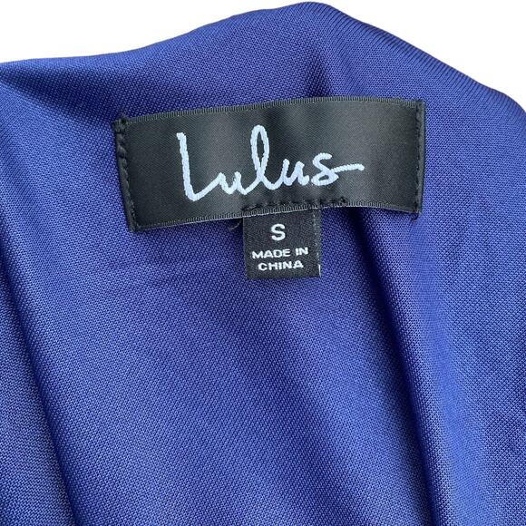 Lulus Any Sway Shape or Form Blue Lace Halter Dress Women's Size Small - Picture 9 of 11